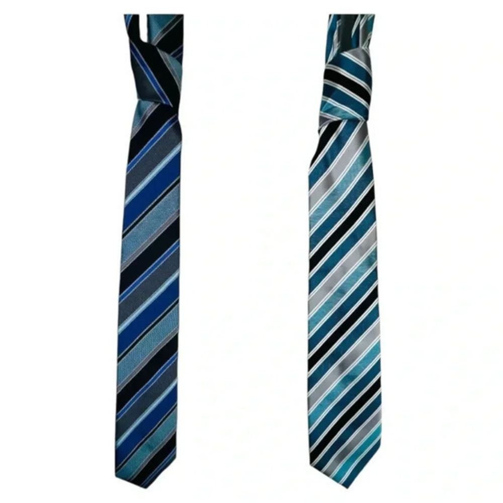 Alexander Julian Colours Ties Set of TWO Blue Striped‎ Neck Ties